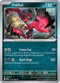 Yveltal | 118/182 | Reverse Holofoil | SV04: Paradox Rift Yveltal | 118/182 | Reverse Holofoil | SV04: Paradox Rift