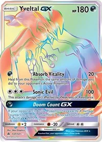 Yveltal GX (Secret) | 137/131 | Holofoil | SM - Forbidden Light Yveltal GX (Secret) | 137/131 | Holofoil | SM - Forbidden Light