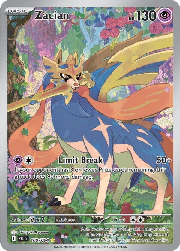 Zacian 100/094 Holofoil ME02: Phantasmal Flames Zacian 100/094 Holofoil ME02: Phantasmal Flames