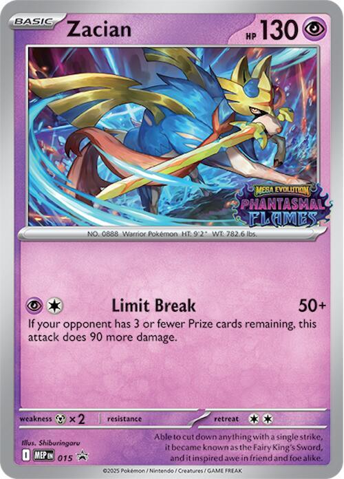 Zacian (Prerelease) 15 Holofoil ME: Mega Evolution Promo Zacian (Prerelease) 15 Holofoil ME: Mega Evolution Promo