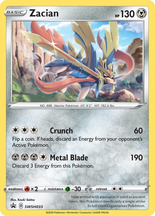 Zacian SWSH033 Holofoil SWSH: Sword & Shield Promo Cards