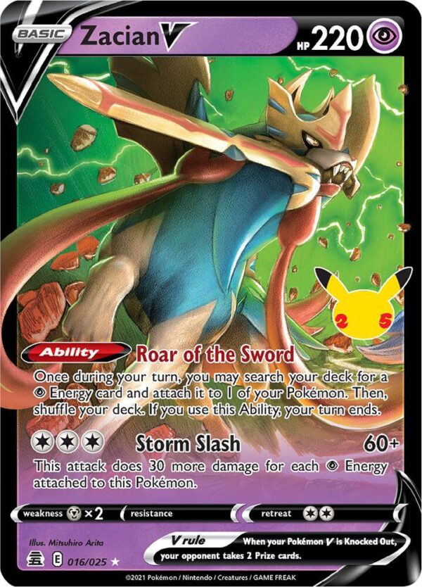 Zacian V 016/025 Holofoil Celebrations