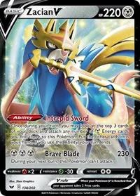 Zacian V | 138/202 | Holofoil | SWSH01: Sword & Shield Base Set
