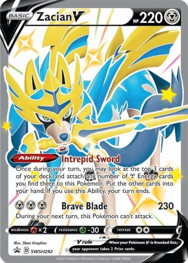 Zacian V (Shiny) SWSH292 Holofoil SWSH: Sword & Shield Promo Cards Zacian V (Shiny) SWSH292 Holofoil SWSH: Sword & Shield Promo Cards