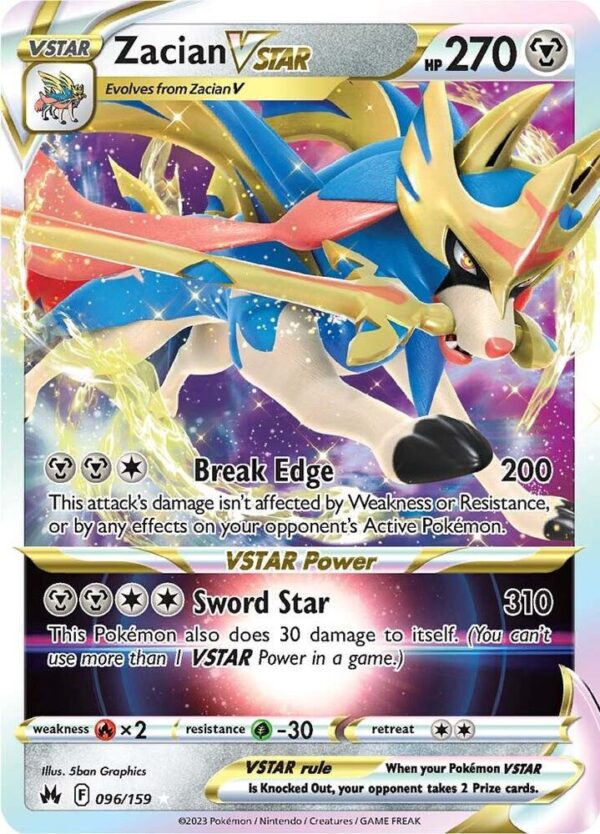 Zacian VSTAR 096/159 Holofoil Crown Zenith Zacian VSTAR 096/159 Holofoil Crown Zenith