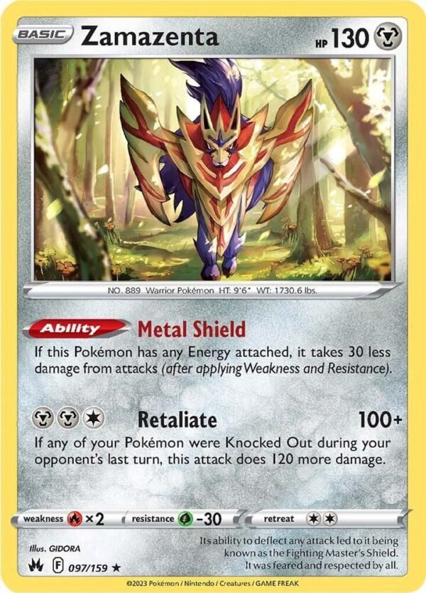 Zamazenta 097/159 Reverse Holofoil Crown Zenith Zamazenta 097/159 Reverse Holofoil Crown Zenith