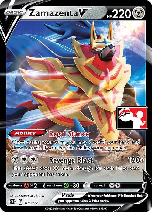 Zamazenta V 105/172 Holofoil Prize Pack Series Cards