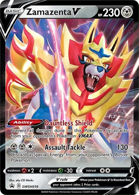 Zamazenta V SWSH019 Holofoil SWSH: Sword & Shield Promo Cards