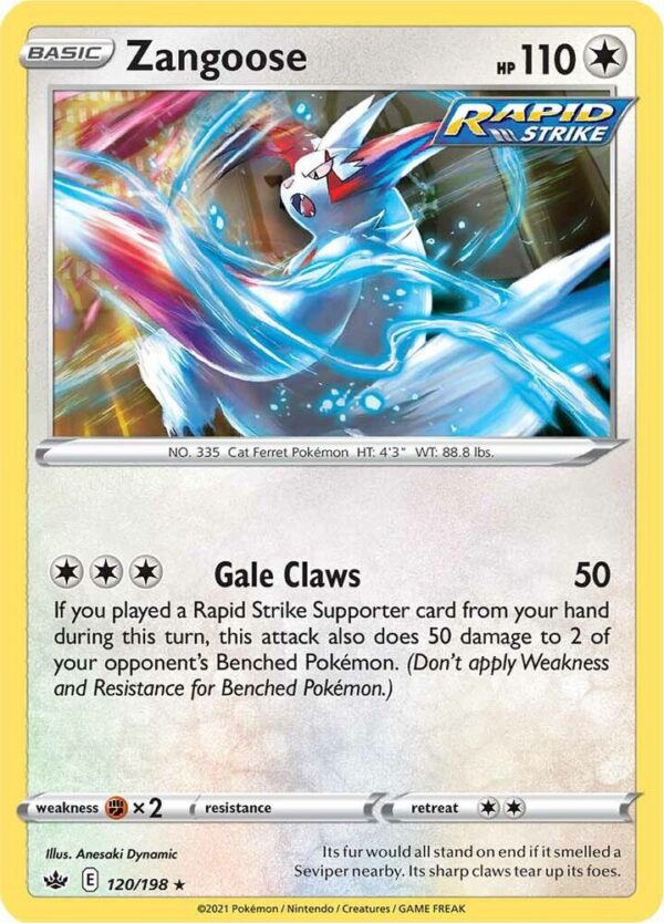 Zangoose 120/198 Normal SWSH06: Chilling Reign Zangoose 120/198 Normal SWSH06: Chilling Reign