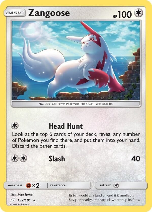 Zangoose 132/181 Reverse Holofoil SM – Team Up Zangoose 132/181 Reverse Holofoil SM – Team Up