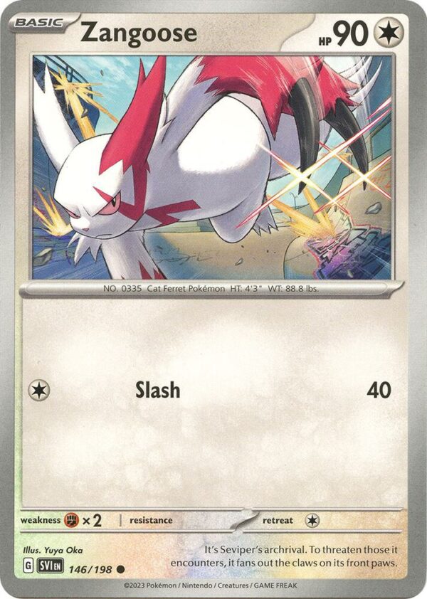 Zangoose 146/198 Reverse Holofoil SV01: Scarlet & Violet Base Set Zangoose 146/198 Reverse Holofoil SV01: Scarlet & Violet Base Set