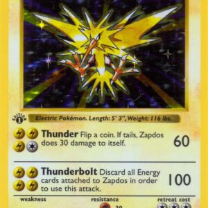 Zapdos 016/102 Unlimited Holofoil Base Set (Shadowless)