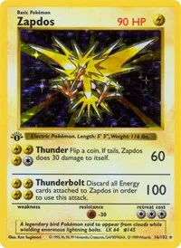 Zapdos | 016/102 | Unlimited Holofoil | Base Set (Shadowless)