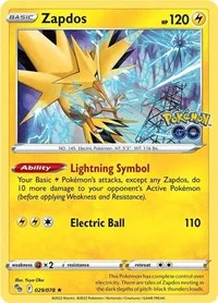 Zapdos | 029/078 | Reverse Holofoil | Pokemon GO
