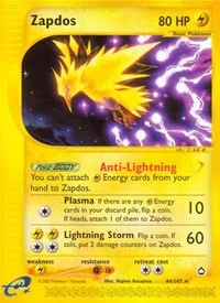 Zapdos | 044/147 | Reverse Holofoil | Aquapolis Zapdos | 044/147 | Reverse Holofoil | Aquapolis