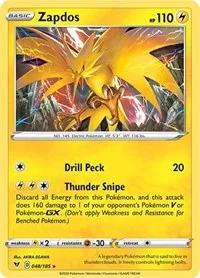 Zapdos | 048/185 | Holofoil | SWSH04: Vivid Voltage
