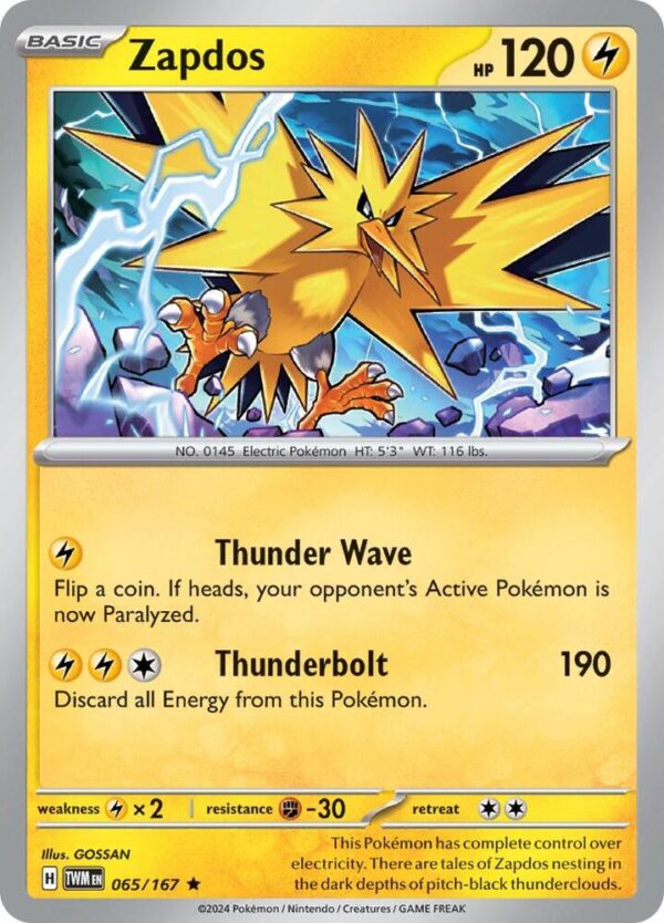 Zapdos 065/167 Reverse Holofoil SV06: Twilight Masquerade