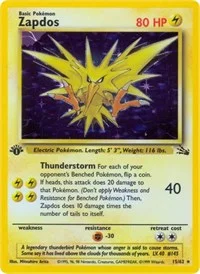Zapdos (15) | 15/62 | Unlimited Holofoil | Fossil