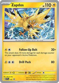 Zapdos | 157 | Holofoil | SV: Scarlet & Violet Promo Cards Zapdos | 157 | Holofoil | SV: Scarlet & Violet Promo Cards