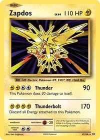 Zapdos | 42/108 | Reverse Holofoil | XY - Evolutions