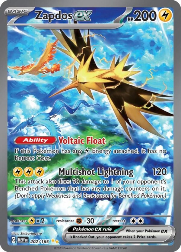 Zapdos ex 202/165 Holofoil SV: Scarlet & Violet 151
