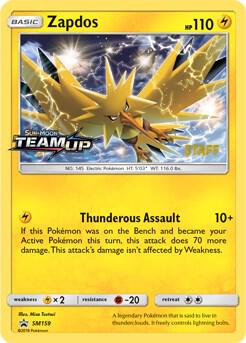 Zapdos SM159 (Prerelease) [Staff] Holofoil SM Promos