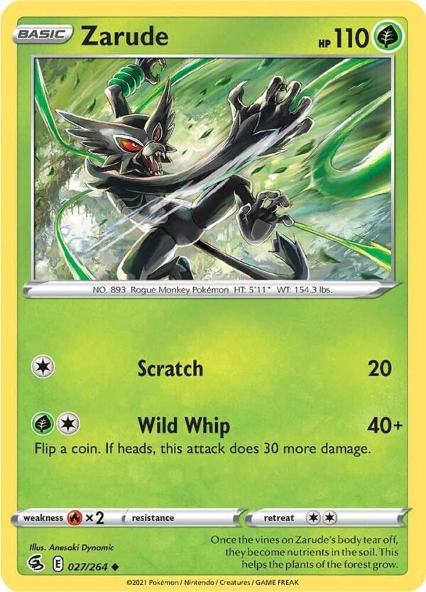 Zarude 027/264 Normal SWSH08: Fusion Strike Zarude 027/264 Normal SWSH08: Fusion Strike
