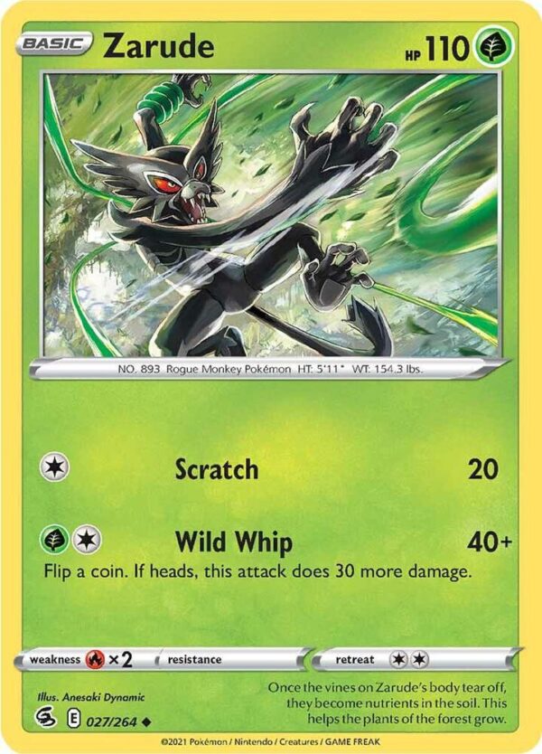 Zarude 027/264 Reverse Holofoil SWSH08: Fusion Strike Zarude 027/264 Reverse Holofoil SWSH08: Fusion Strike