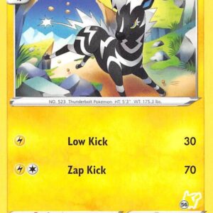Zebstrika 054/185 (#56 Pikachu Stamped) Normal Battle Academy 2022 Zebstrika 054/185 (#56 Pikachu Stamped) Normal Battle Academy 2022