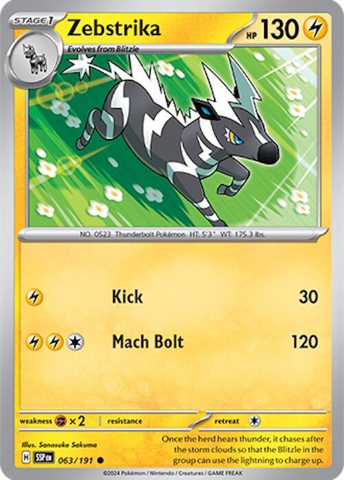 Zebstrika 063/191 Reverse Holofoil SV08: Surging Sparks