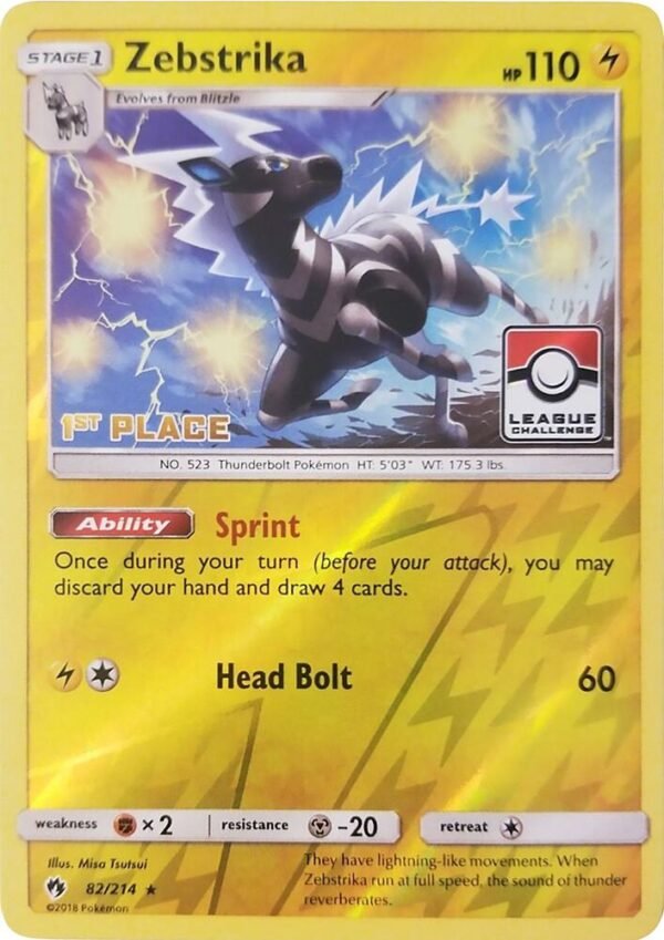 Zebstrika 82/214 (League Challenge) [1st Place] 082/214 Reverse Holofoil League & Championship Cards