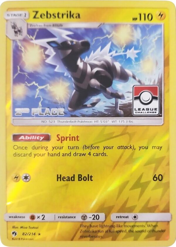 Zebstrika 82/214 (League Challenge) [2nd Place] 082/214 Reverse Holofoil League & Championship Cards