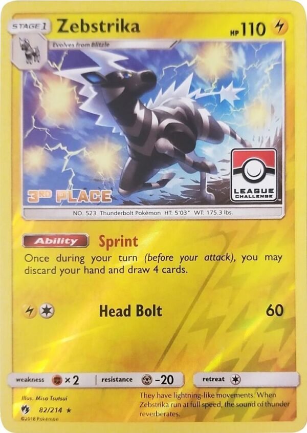 Zebstrika 82/214 (League Challenge) [3rd Place] 082/114 Reverse Holofoil League & Championship Cards