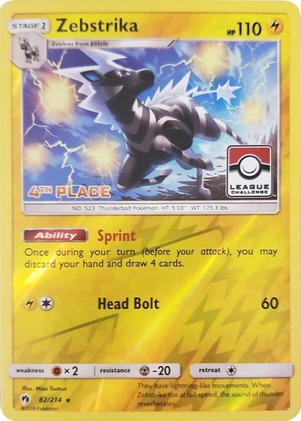 Zebstrika 82/214 (League Challenge) [4th Place] 082/214 Reverse Holofoil League & Championship Cards