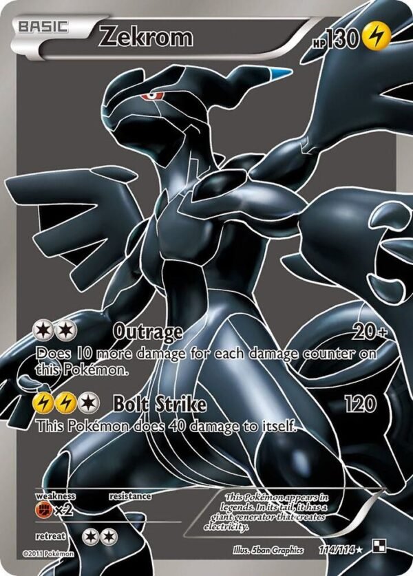 Zekrom (114 Full Art) 114/114 Holofoil Black and White