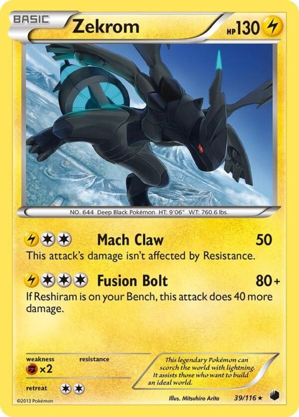 Zekrom 39/116 Reverse Holofoil Plasma Freeze Zekrom 39/116 Reverse Holofoil Plasma Freeze