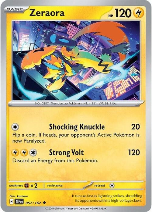 Zeraora 057/162 Reverse Holofoil SV05: Temporal Forces