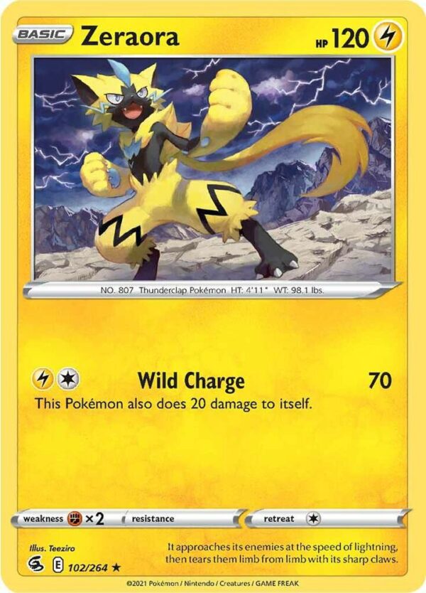 Zeraora 102/264 Reverse Holofoil SWSH08: Fusion Strike