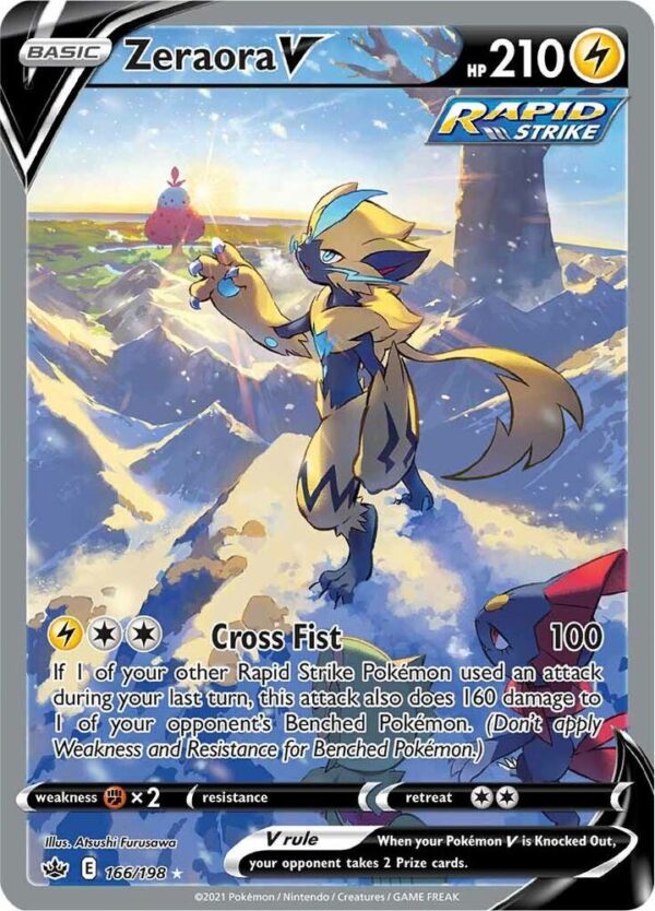 Zeraora V (Alternate Full Art) 166/198 Holofoil SWSH06: Chilling Reign