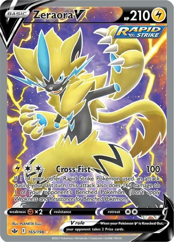 Zeraora V (Full Art) 165/198 Holofoil SWSH06: Chilling Reign Zeraora V (Full Art) 165/198 Holofoil SWSH06: Chilling Reign