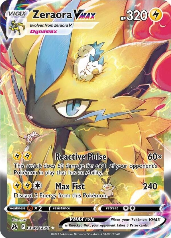 Zeraora VMAX GG42/GG70 Holofoil Crown Zenith: Galarian Gallery Zeraora VMAX GG42/GG70 Holofoil Crown Zenith: Galarian Gallery