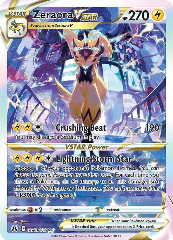 Zeraora VSTAR GG43/GG70 Holofoil Crown Zenith: Galarian Gallery Zeraora VSTAR GG43/GG70 Holofoil Crown Zenith: Galarian Gallery