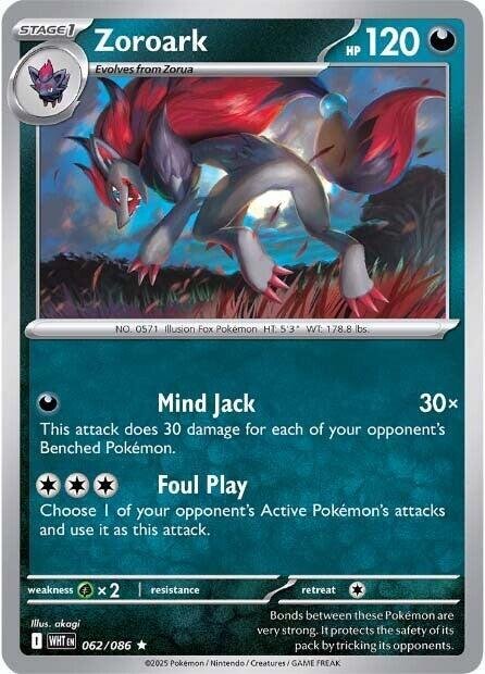Zoroark 062/086 Reverse Holofoil SV: White Flare