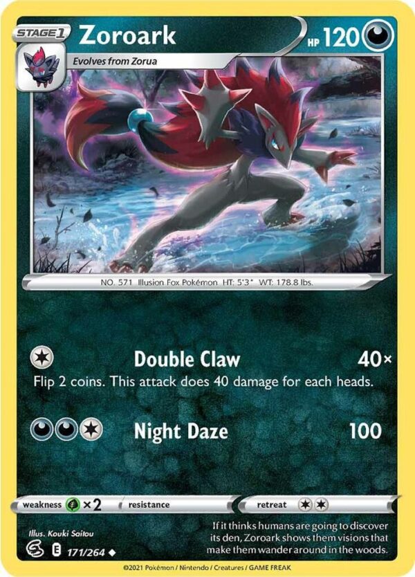 Zoroark 171/264 Reverse Holofoil SWSH08: Fusion Strike Zoroark 171/264 Reverse Holofoil SWSH08: Fusion Strike