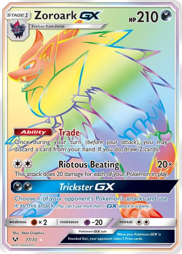 Zoroark GX (Secret) 77/73 Holofoil Shining Legends Zoroark GX (Secret) 77/73 Holofoil Shining Legends