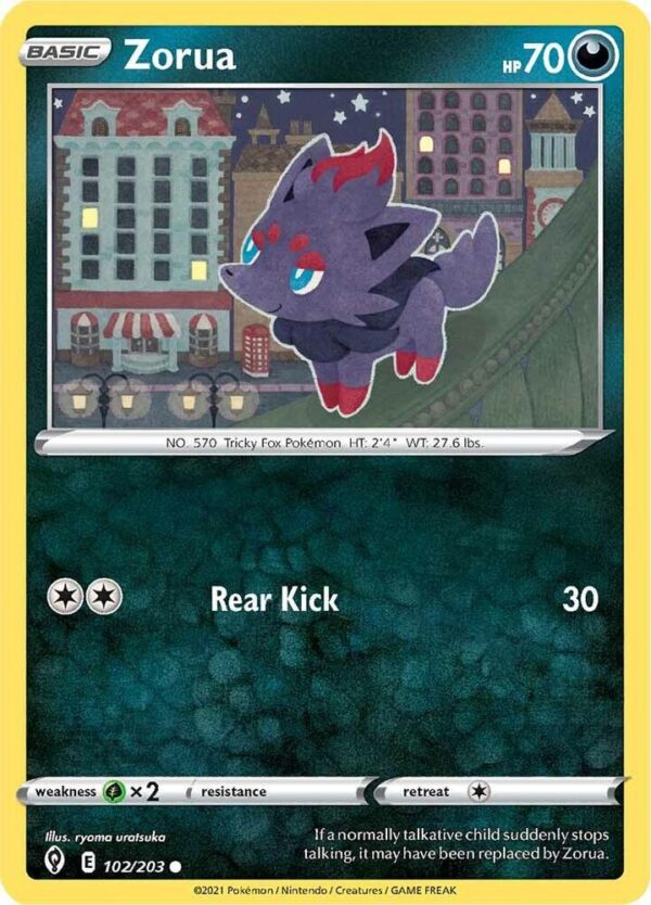 Zorua 102/203 Normal SWSH07: Evolving Skies