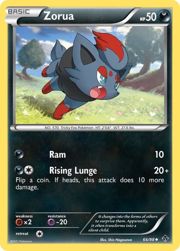 Zorua 66/98 Reverse Holofoil Emerging Powers Zorua 66/98 Reverse Holofoil Emerging Powers