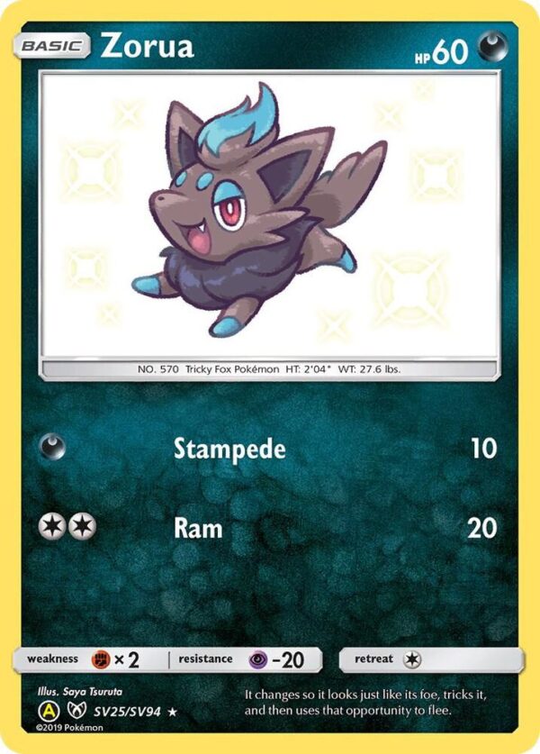 Zorua SV25/SV94 Holofoil Hidden Fates: Shiny Vault Zorua SV25/SV94 Holofoil Hidden Fates: Shiny Vault