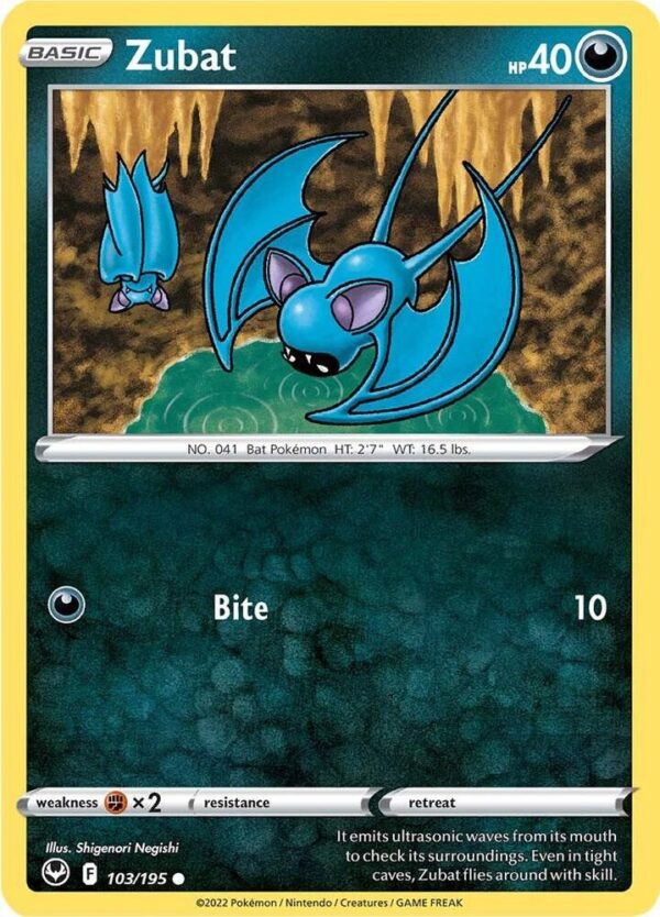 Zubat 103/195 Normal SWSH12: Silver Tempest