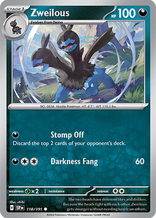 Zweilous 118/191 Reverse Holofoil SV08: Surging Sparks